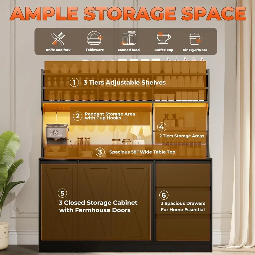 Warm Welcome Decor Farmhouse Pantry Cabinet Led Light