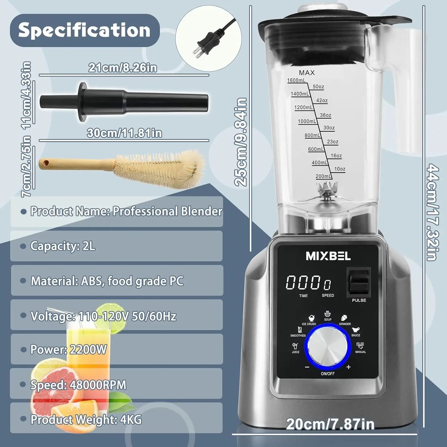 Warm Welcome Decor 2200W Power Blender BPA Free Pitcher