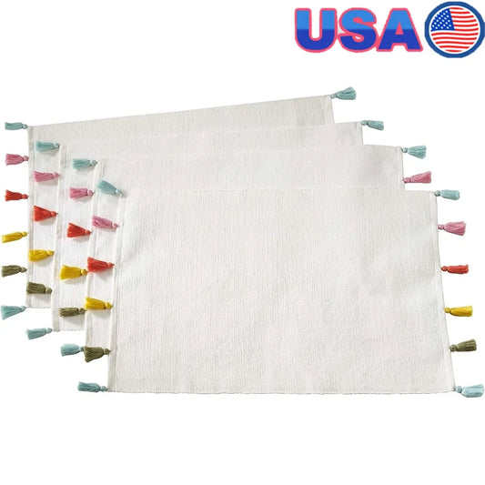 Warm Welcome Decor Cantina Cotton Tassel Placemat Set Of 4