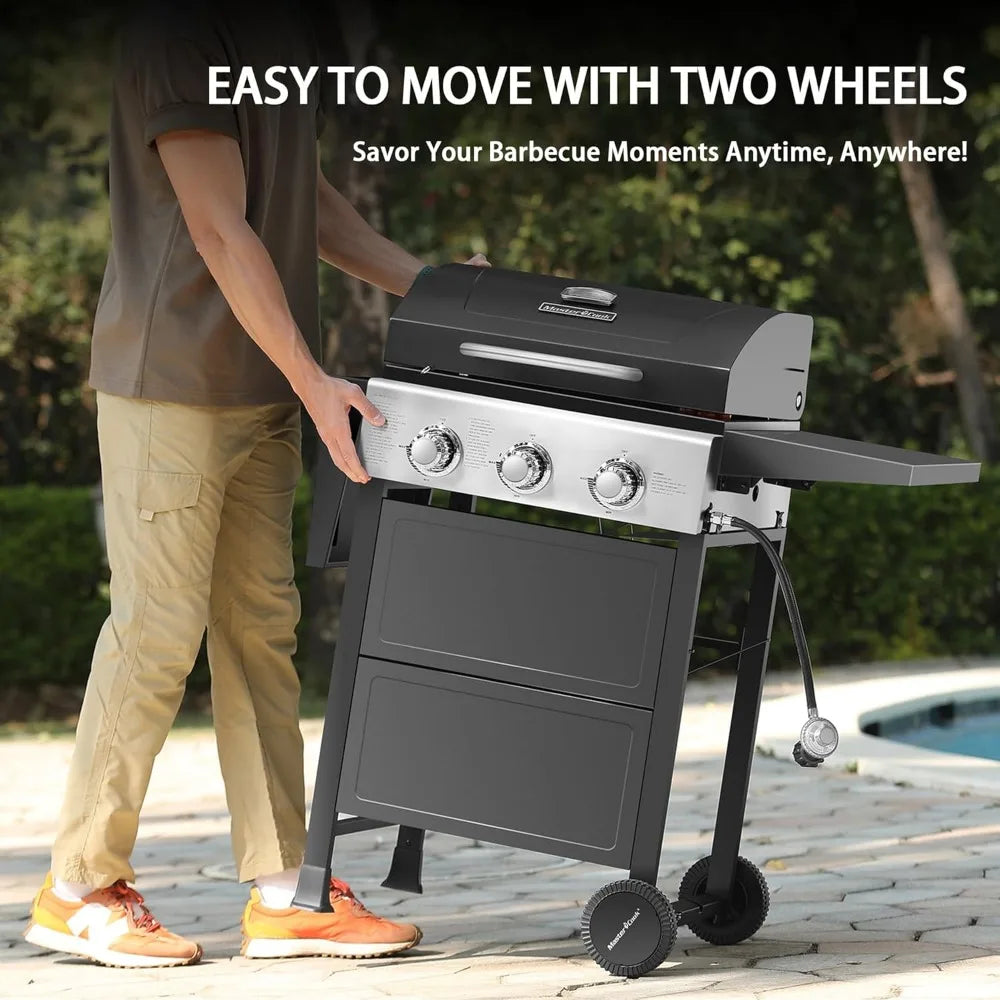 RBXC 3 Burner Propane Gas Grill Stainless Steel 30000 BTU