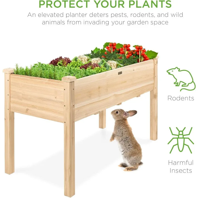 XMSJ Raised Garden Bed Planter Box For Backyard And Patio