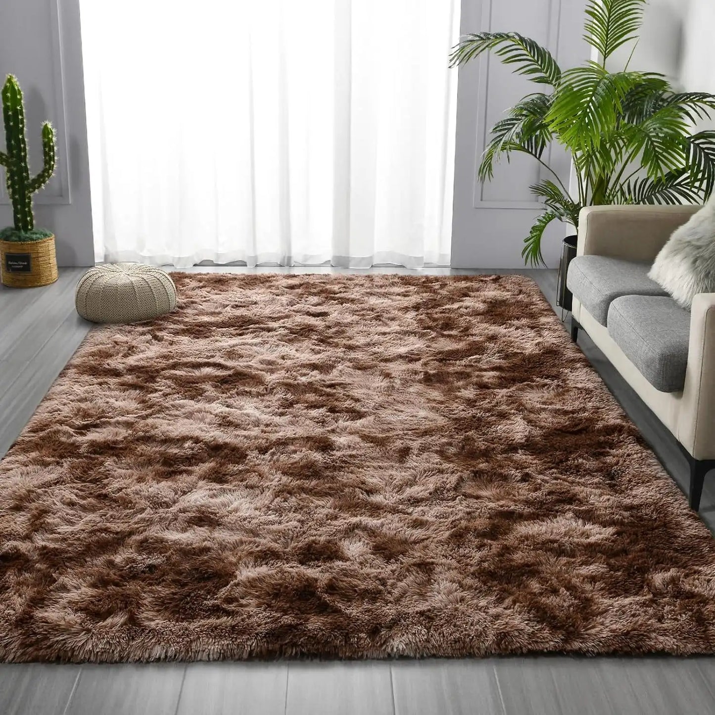 Lochas Plush Velvet Rugs Tie Dye Shaggy for Living Room