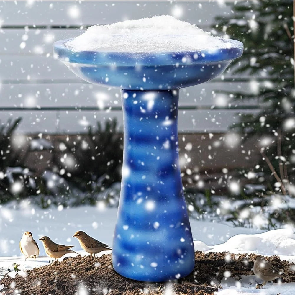 Concrete Bird Bath With Faux Ceramic Finish Freestanding