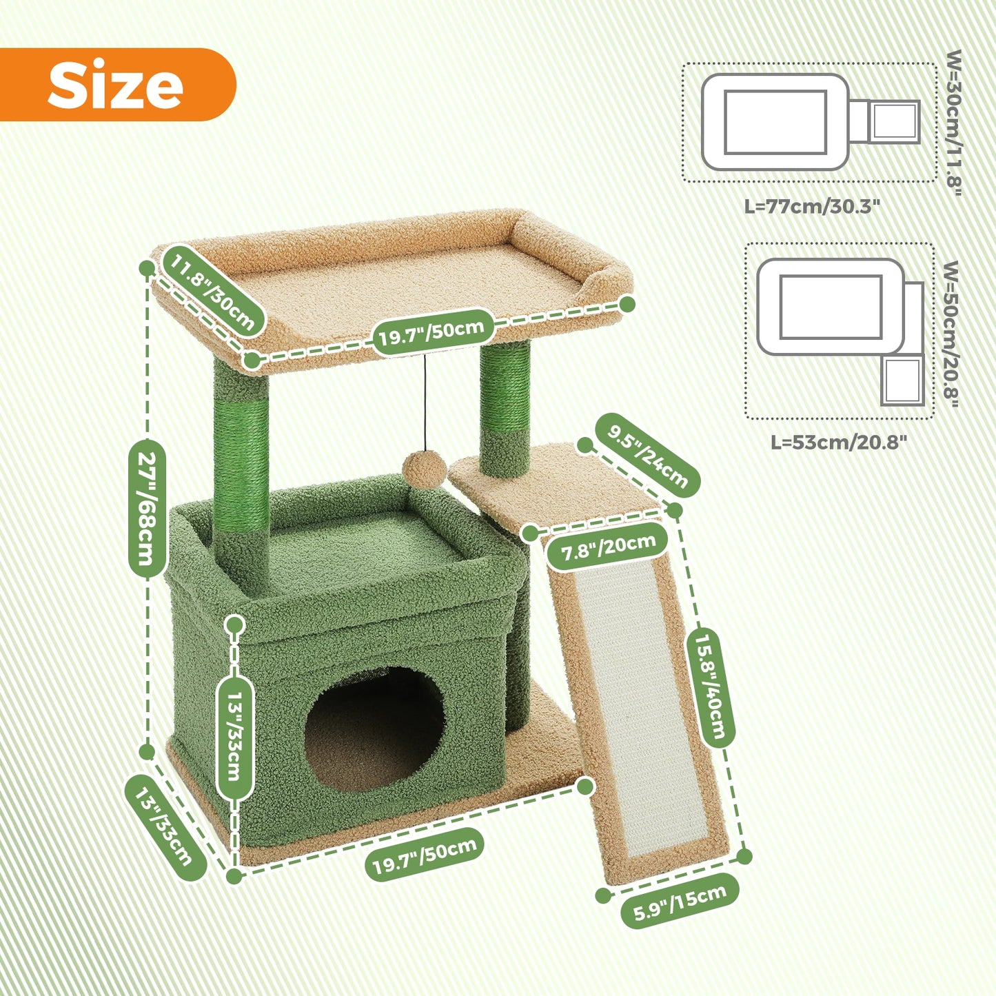 PAWZ Road Indoor Cat Tower With Scratching Posts And Pad