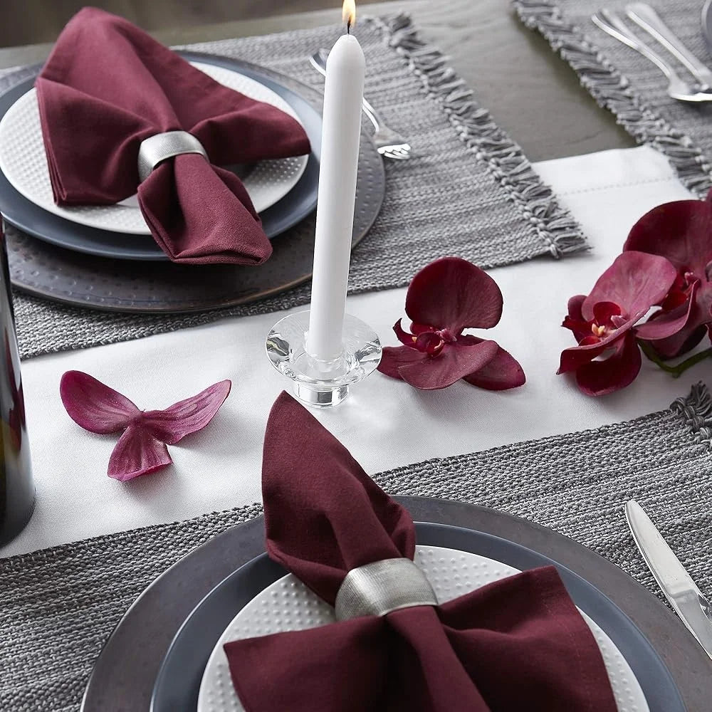 Warm Welcome Decor Cotton Placemat Set Of Six Fringe Mats