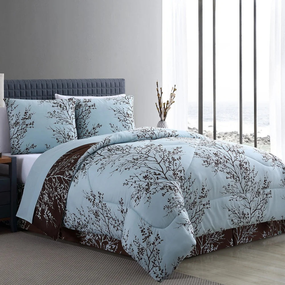 Dutrieux 8 Piece Reversible Comforter Microfiber Set