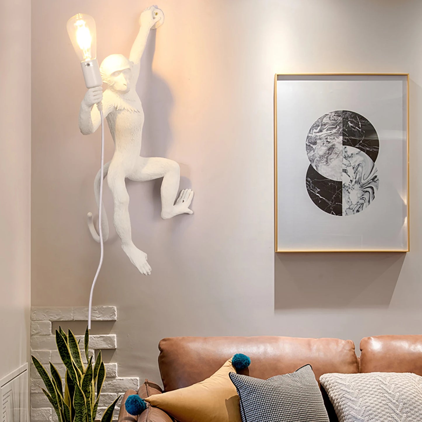 Retro Monkey Wall Light Resin Novelty Wall Lamp Decor