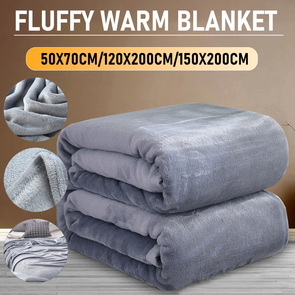 Farley Plush Flannel Fleece Blanket Cozy Soft Thermal Mat For Home Office