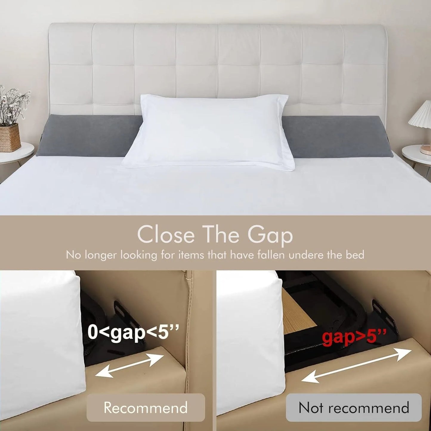 King Bed Wedge Pillow Gap Filler For Headboard Premium Foam