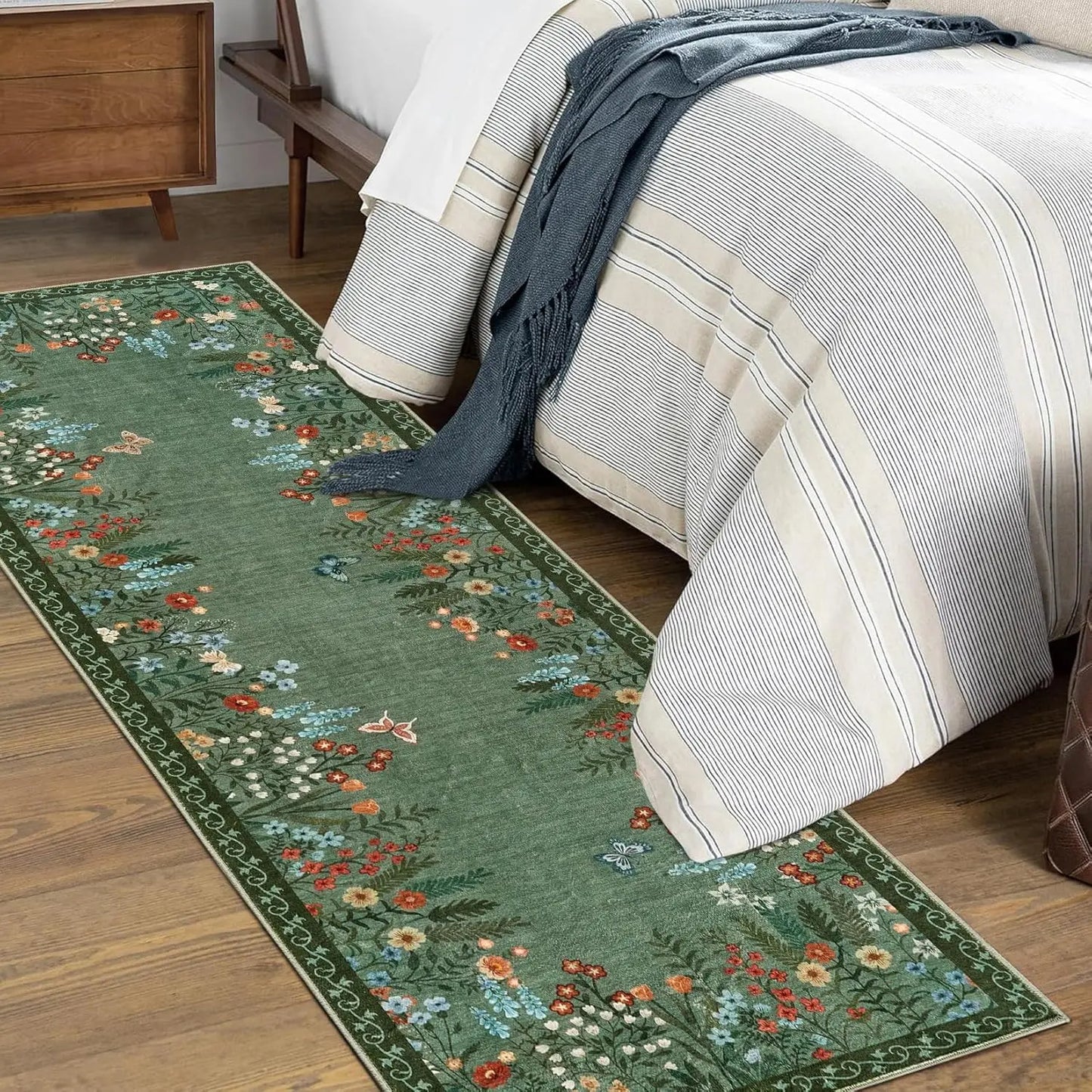 HiMISS Boho Washable Floral Area Rug for Home Decor