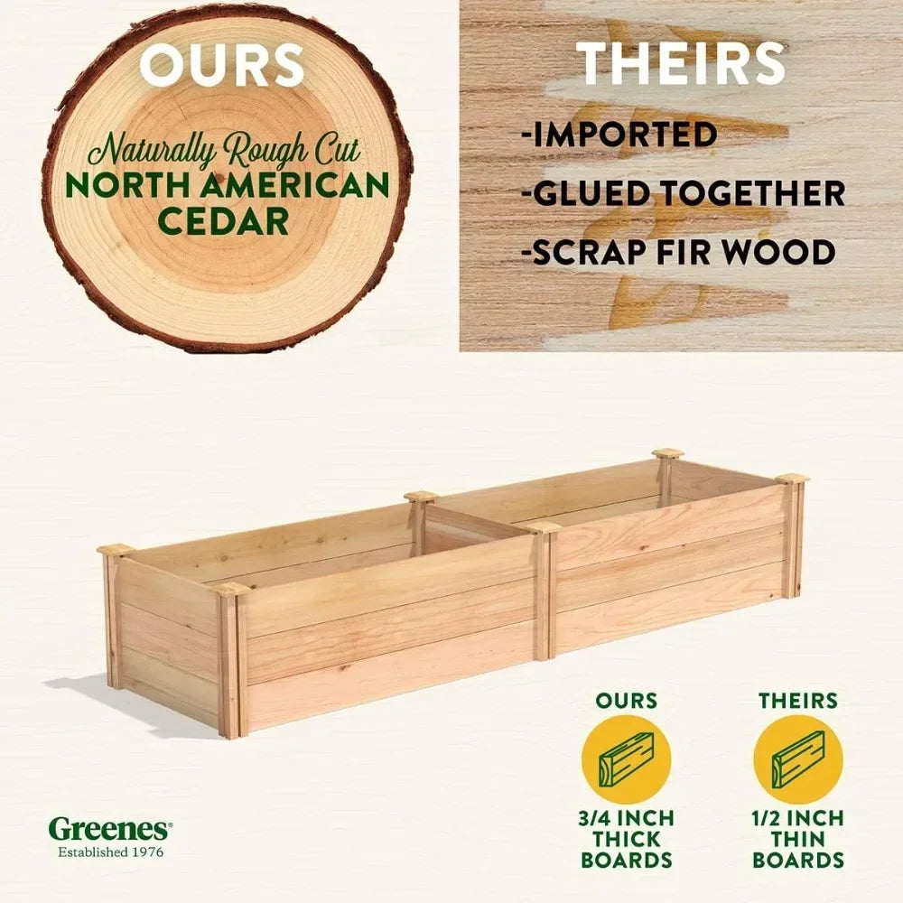 Premium Cedar Raised Garden Bed Made in USA Durable