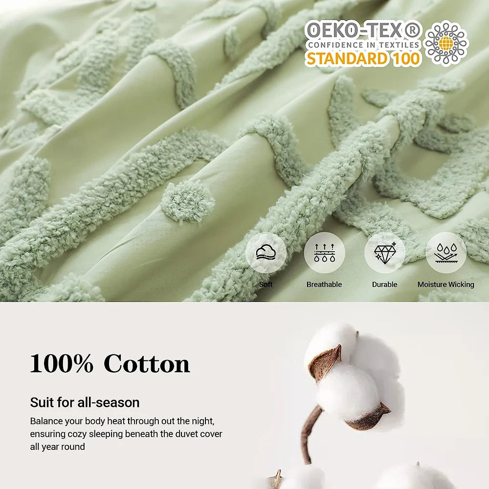 Simple Opulence Bedding Set 3 Piece 100 Cotton Duvet Cover