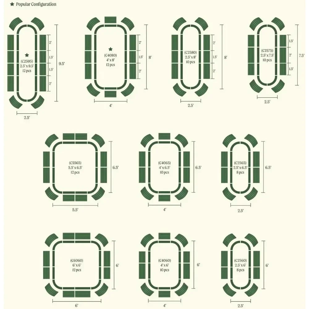 Modular 10 In 1 Raised Garden Bed Kit For Vegetables