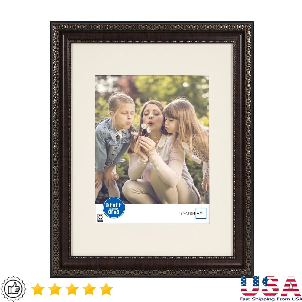 DUTRIEUX Classic Wood Picture Frame With Mat And Glass