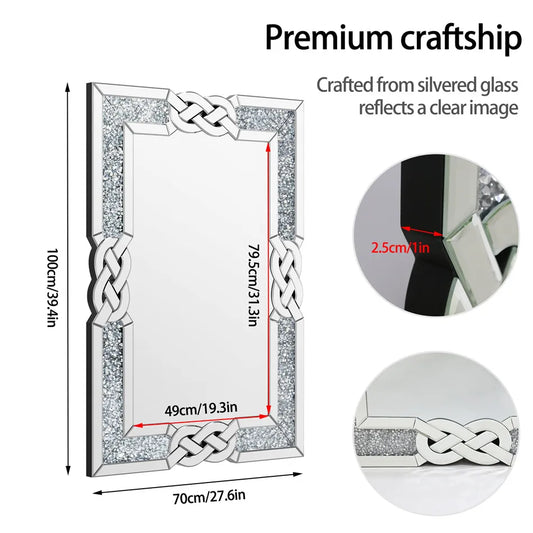 LUVODI Diamond Crush Full Body Wall Mirror For Bathroom
