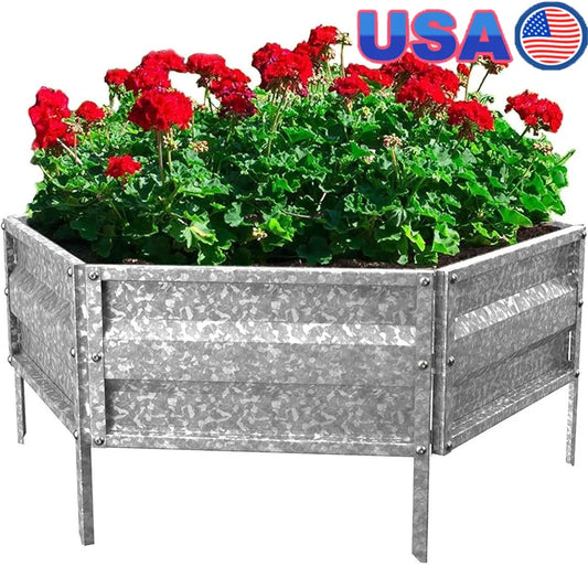 XMSJ Galvanized Raised Garden Bed Hexagonal Planter Box Kit