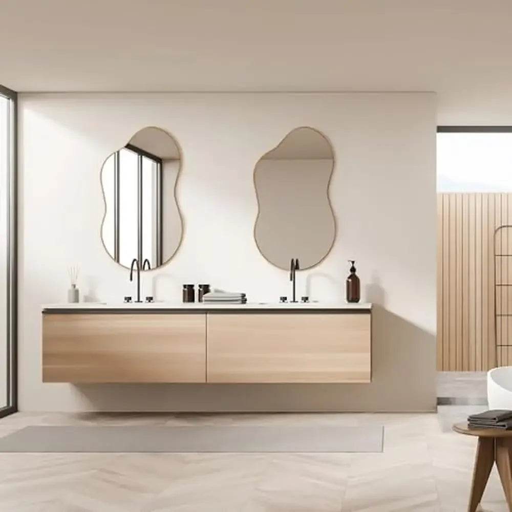 DUTRIEUX Asymmetrical Wall Mirror With Gold Frame Decor