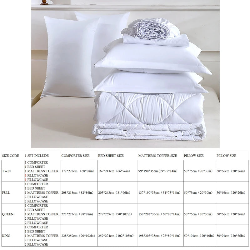 easYumCN 7 Piece Bedding Set Comforter Sheet Pillowcases