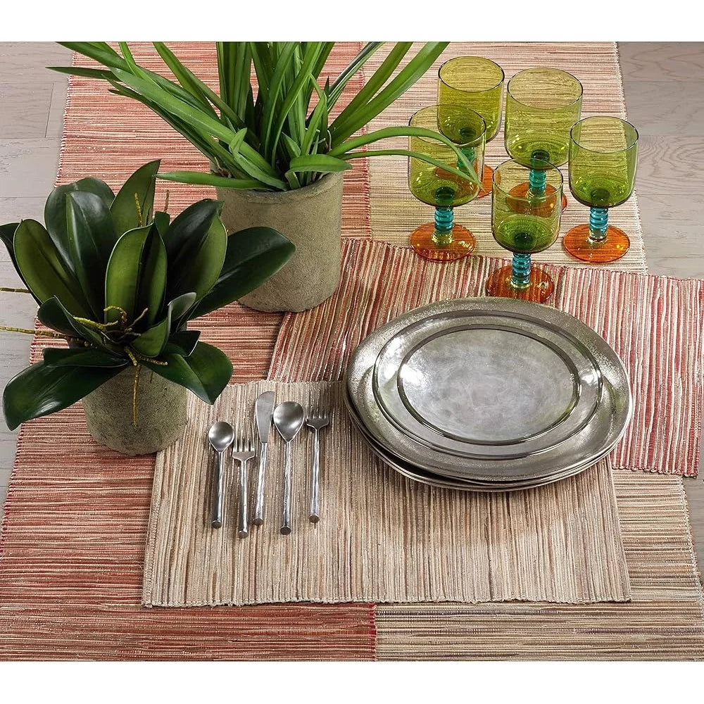 Warm Welcome Decor Shimmering Woven Nubby Placemat Set