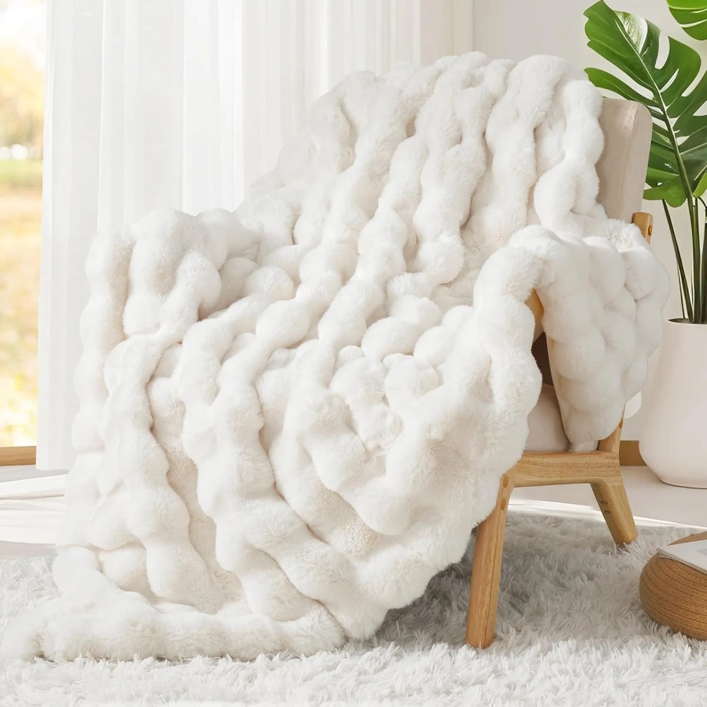 Craft of Weaving Rabbitskin Faux Fur Blanket SuperExtraordinarily Sumptuously Comfort