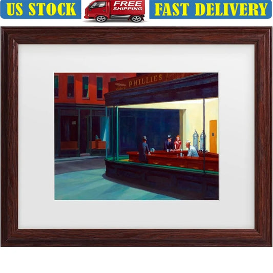 Dutrieux Edward Hopper Nighthawks Framed Canvas Art Print