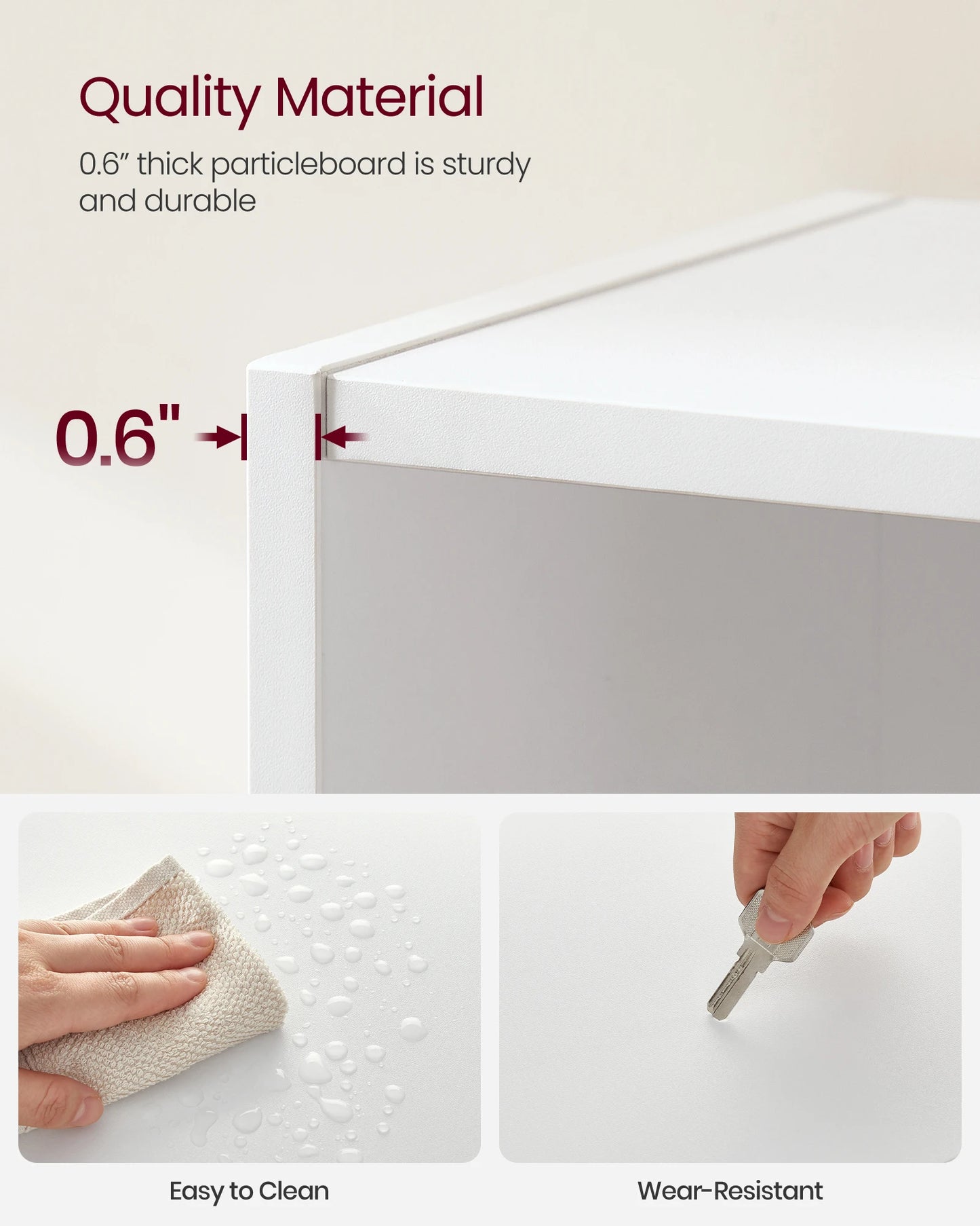 VASAGLE CUSTOS 3-Tier Bookshelf Open Storage for Living Room