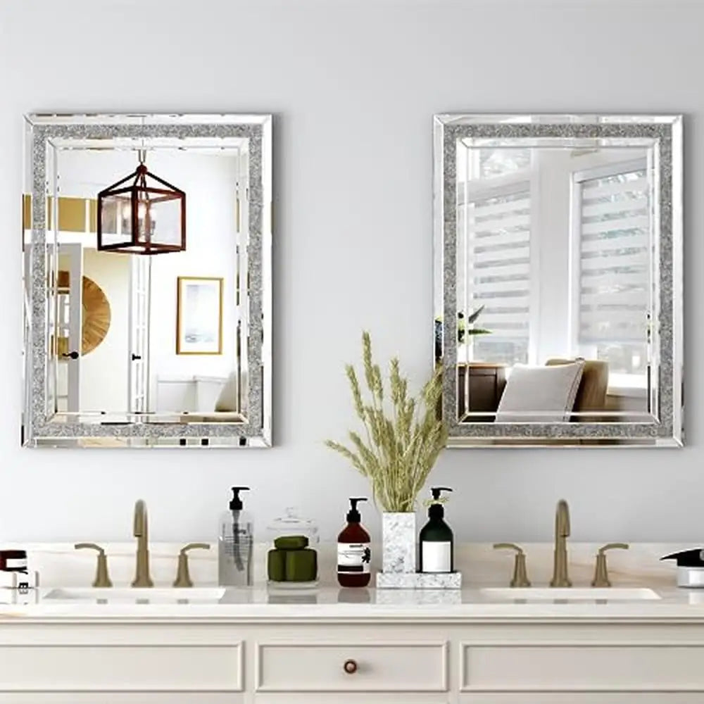 DUTRIEUX Crushed Diamond Beveled Wall Mirror Modern Decor