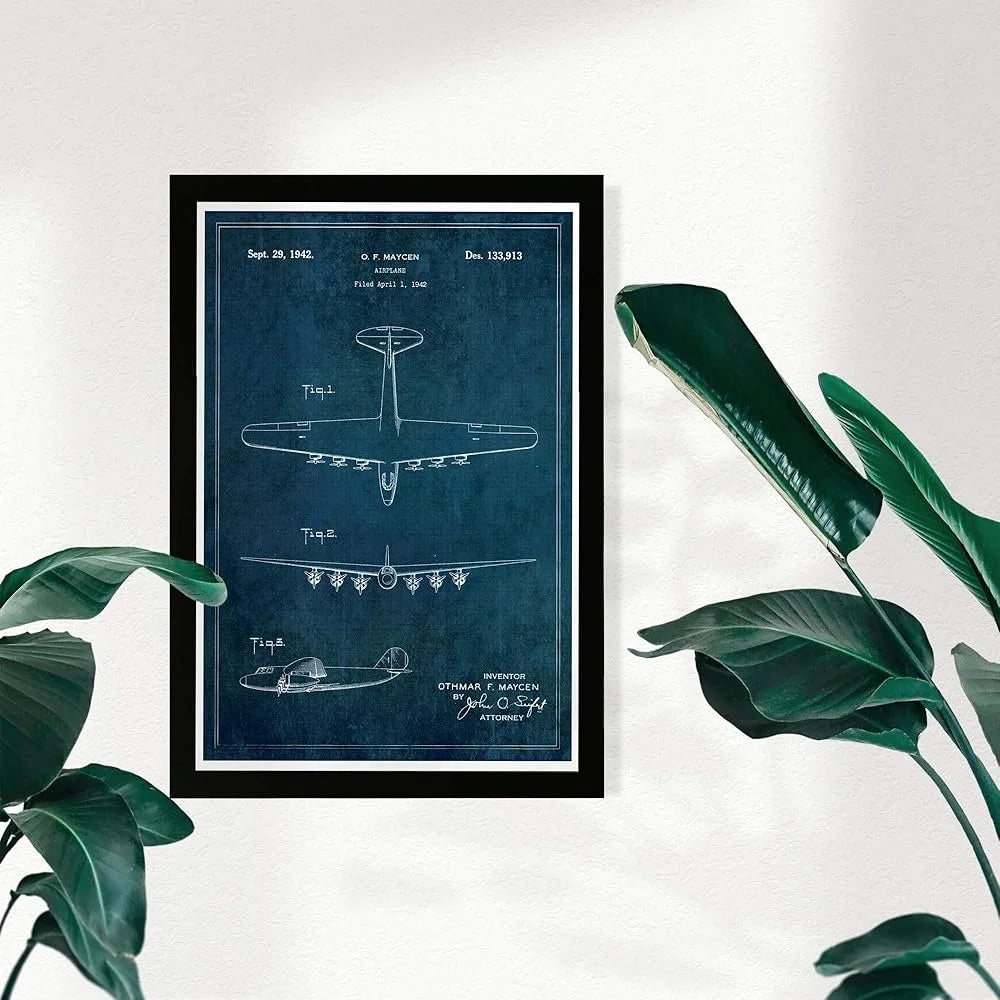 DUTRIEUX Framed Airplanes Wall Art Print Vintage Photo