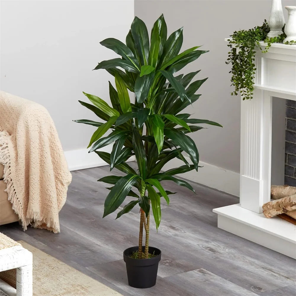 HiMISCN Artificial Dracaena Plant Fake Tree In Pot Decor