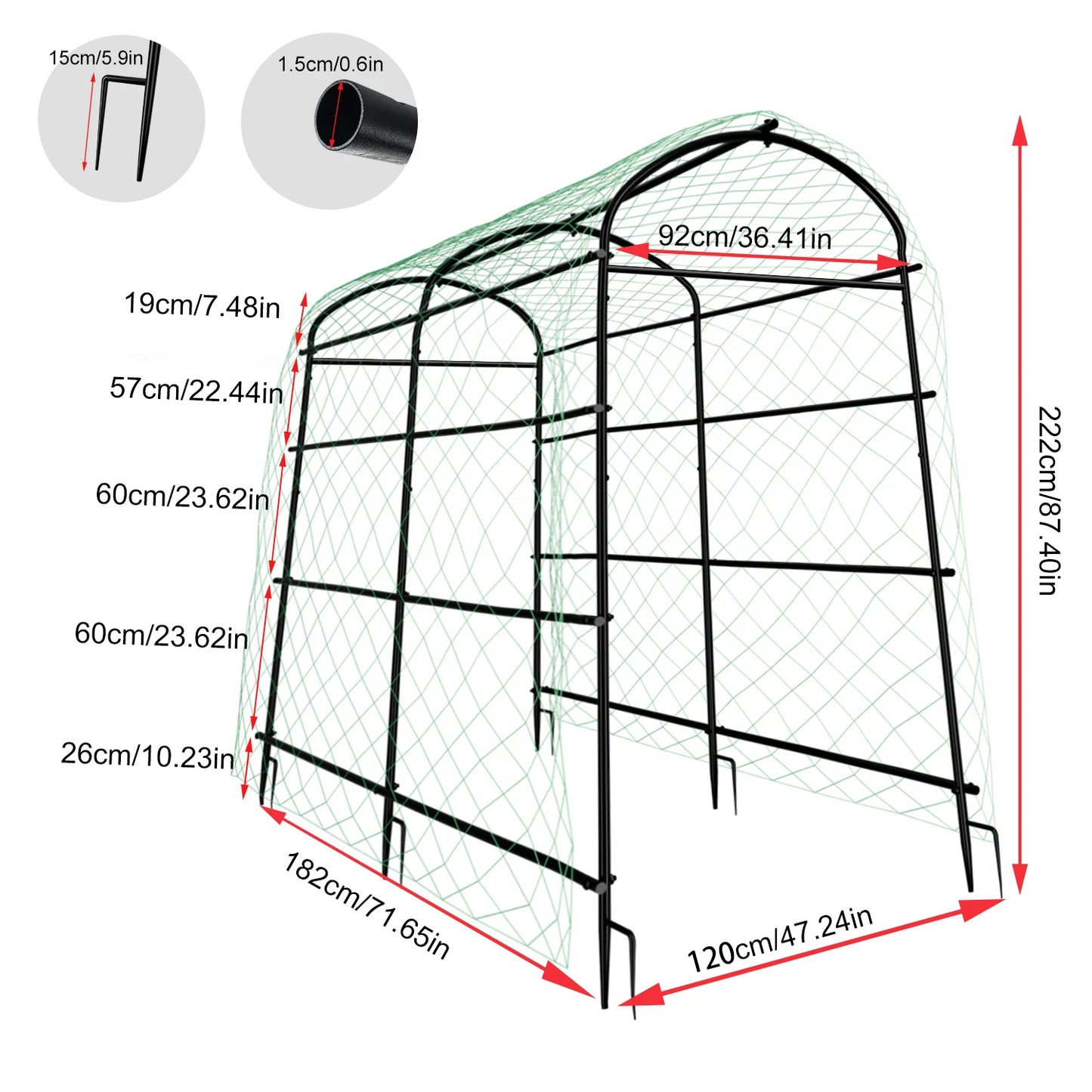 Feature U Shaped Garden Trellis For Climbing Cucumber Plant