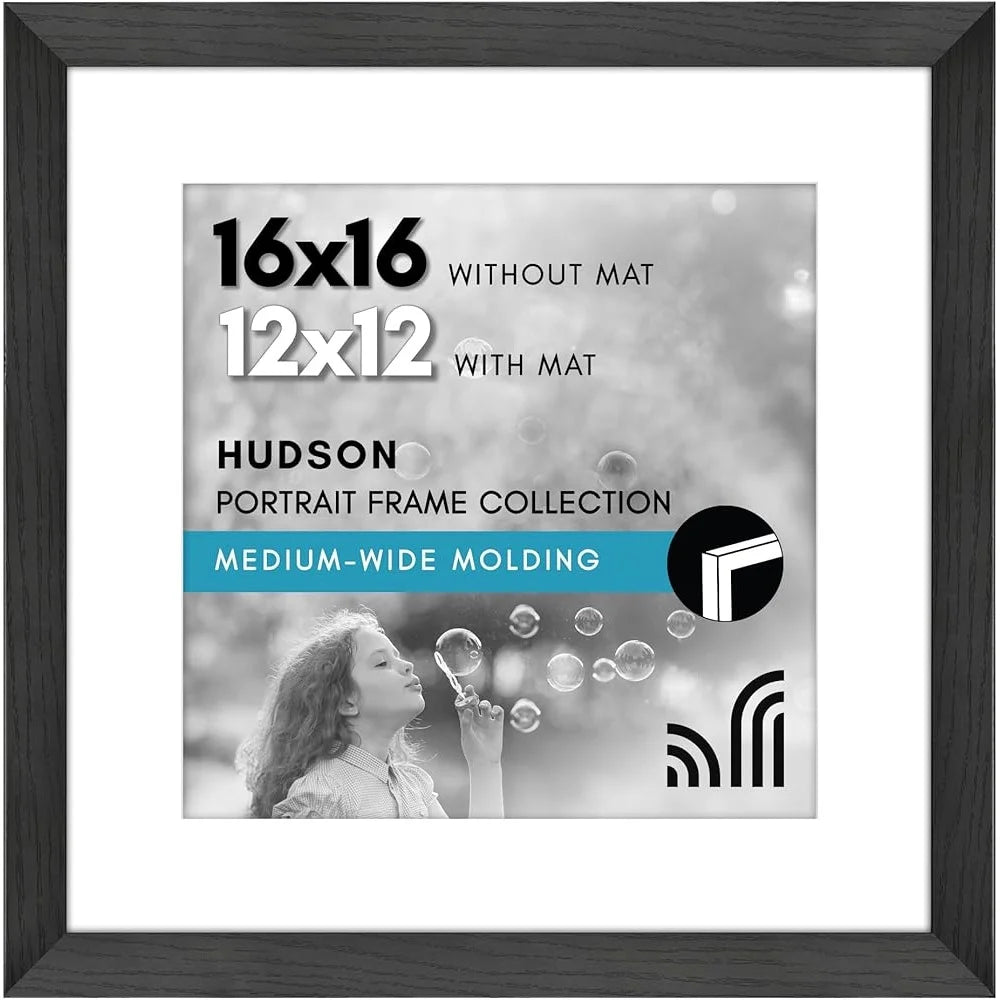 16x16 Picture Frame with Polished Plexiglass Display 12x12 with Mat or Showcase 16x16 Photos Wall Mount Gallery Style Modern