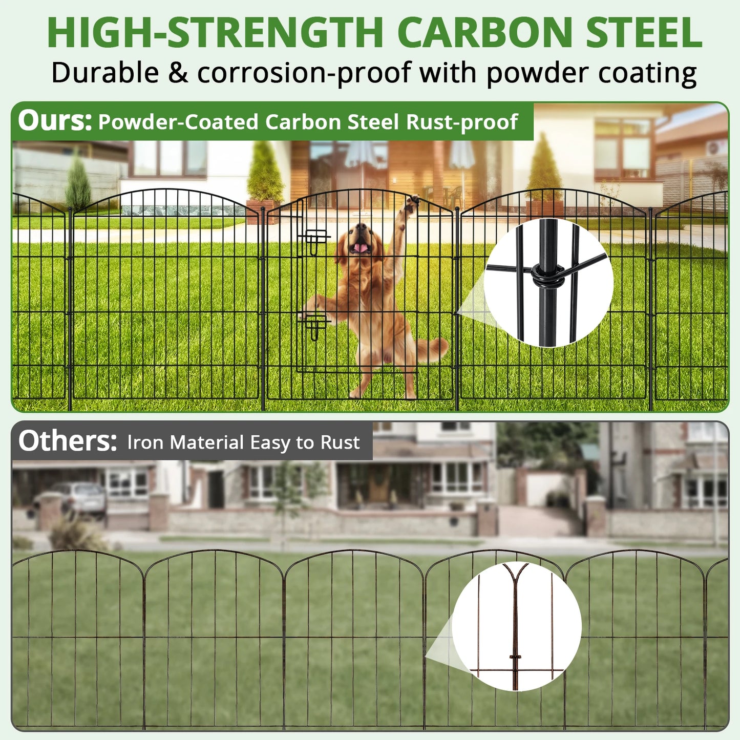 No Dig Decorative Garden Fence With Gate Outdoor Easy Setup