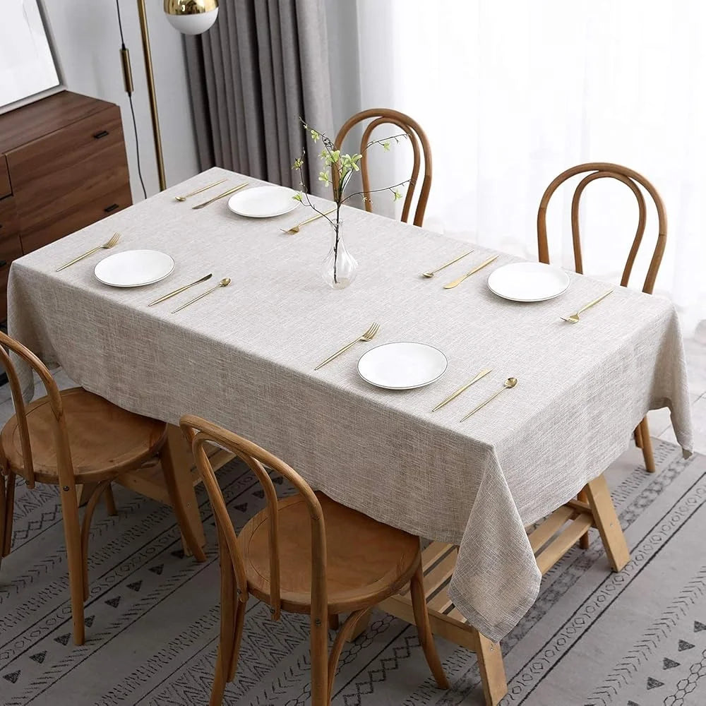 Warm Welcome Decor Polyester Tablecloth Wrinkle Resistant