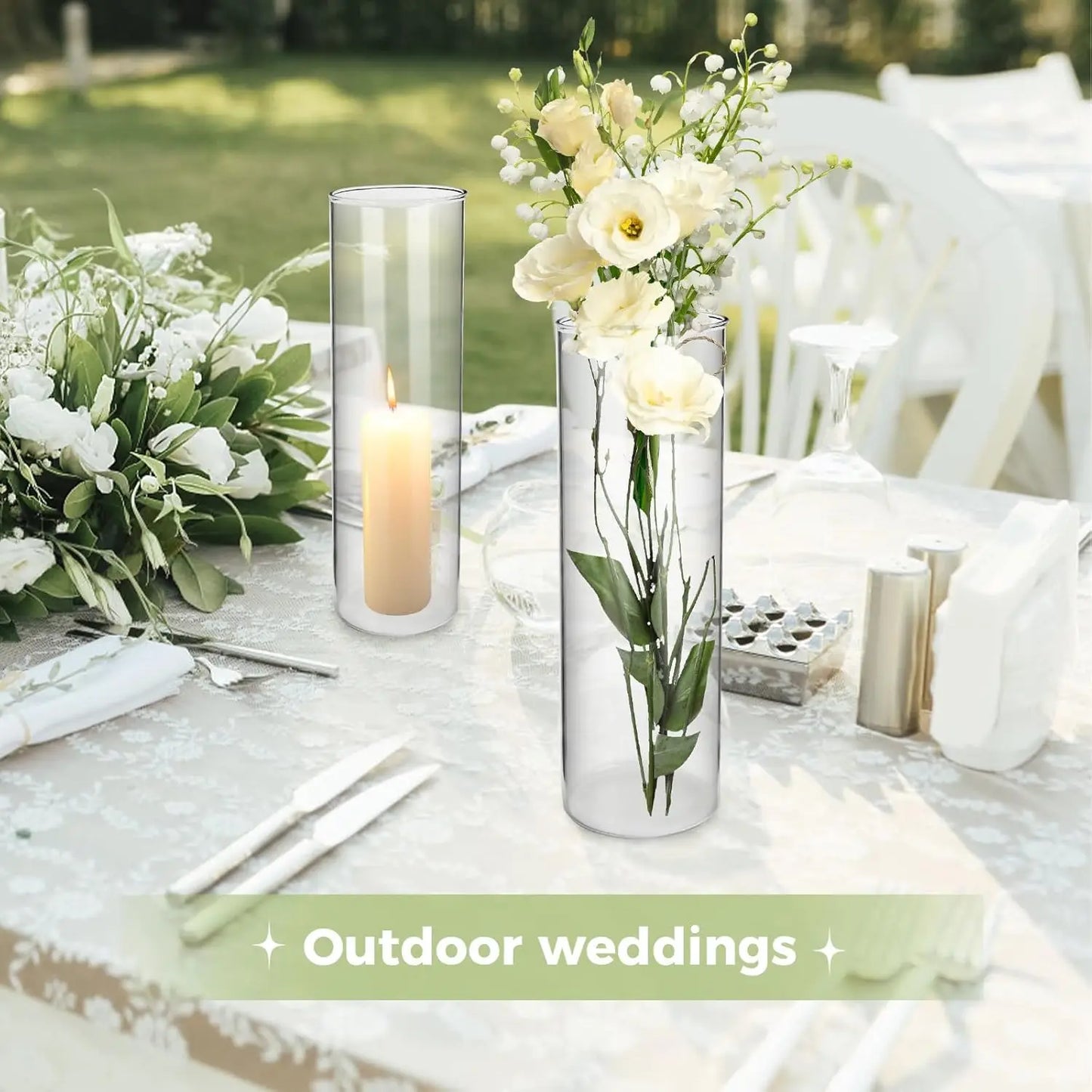 Warm Welcome Decor Glass Cylinder Vases For Centerpieces