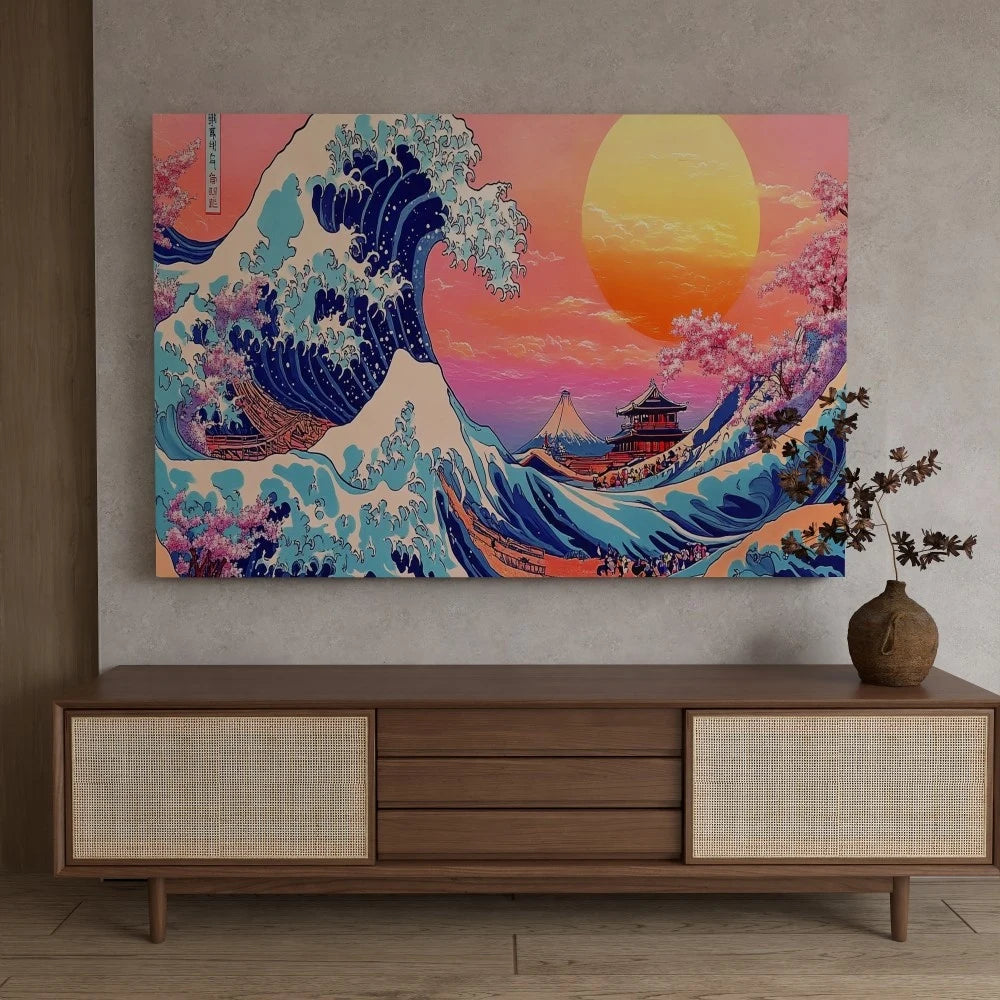Pine Solid Wood Frame Canvas Wall Art