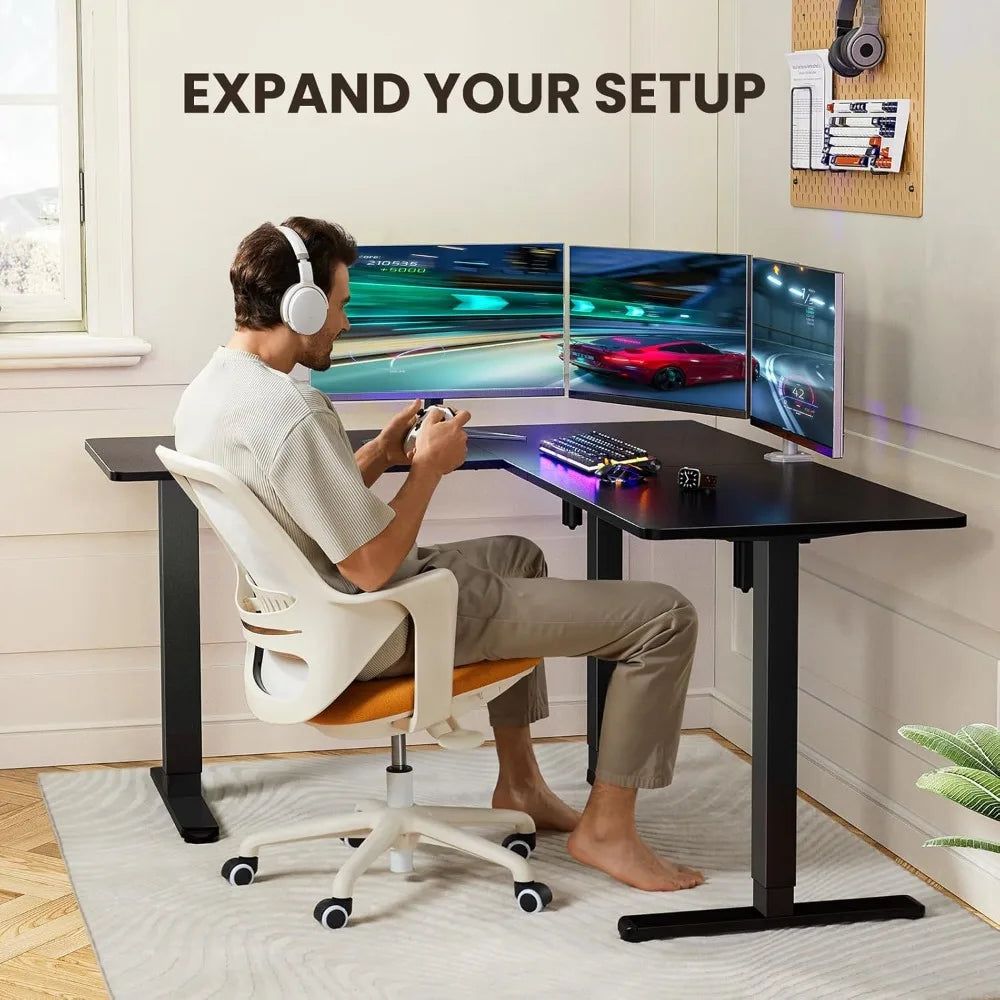 Warm Welcome Decor Height Adjustable L Shaped Standing Desk