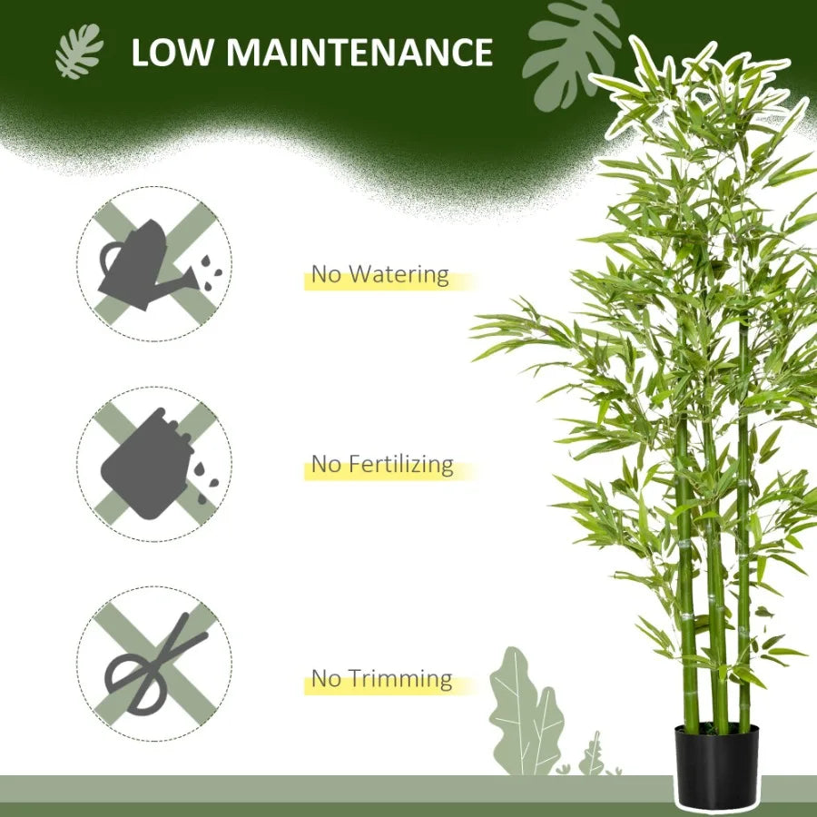 HOMCOM Artificial Bamboo Tree In Nursery Pot For Indoor Use