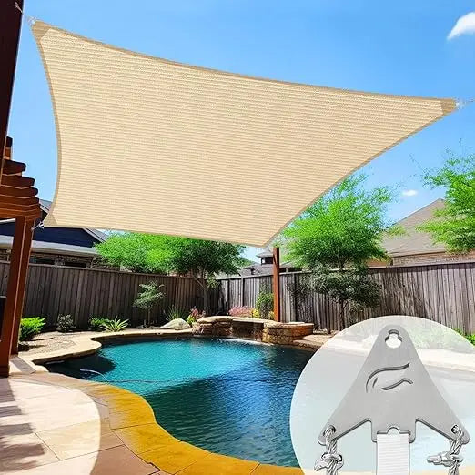 Shade Sail Featuring Stainless Steel Tri Fasteners And Wires