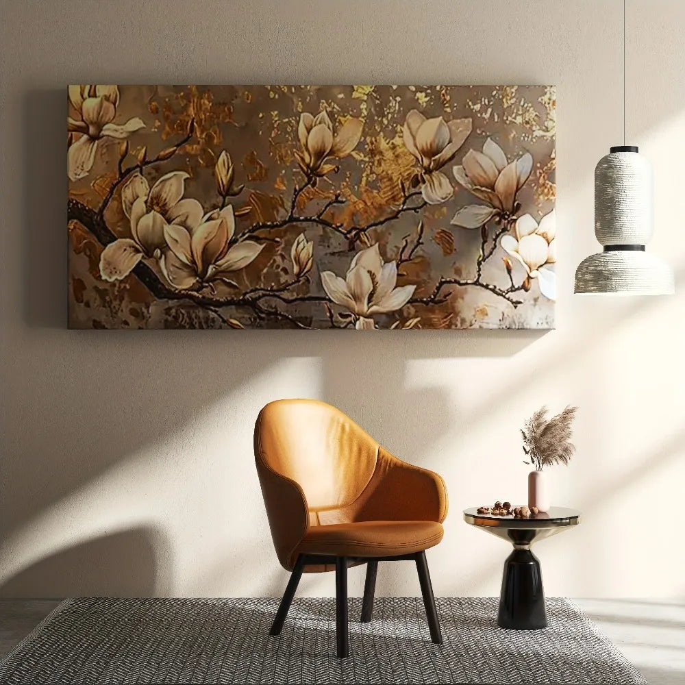 Hign Concerned Golden Lily Canvas Art Large Wall Mural