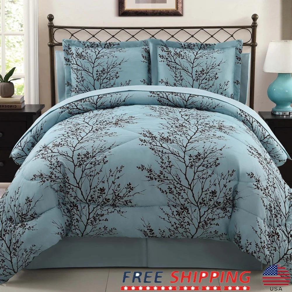 Dutrieux 8 Piece Reversible Comforter Microfiber Set