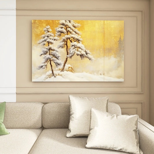 Pine Solid Wood Frame Canvas Wall Art