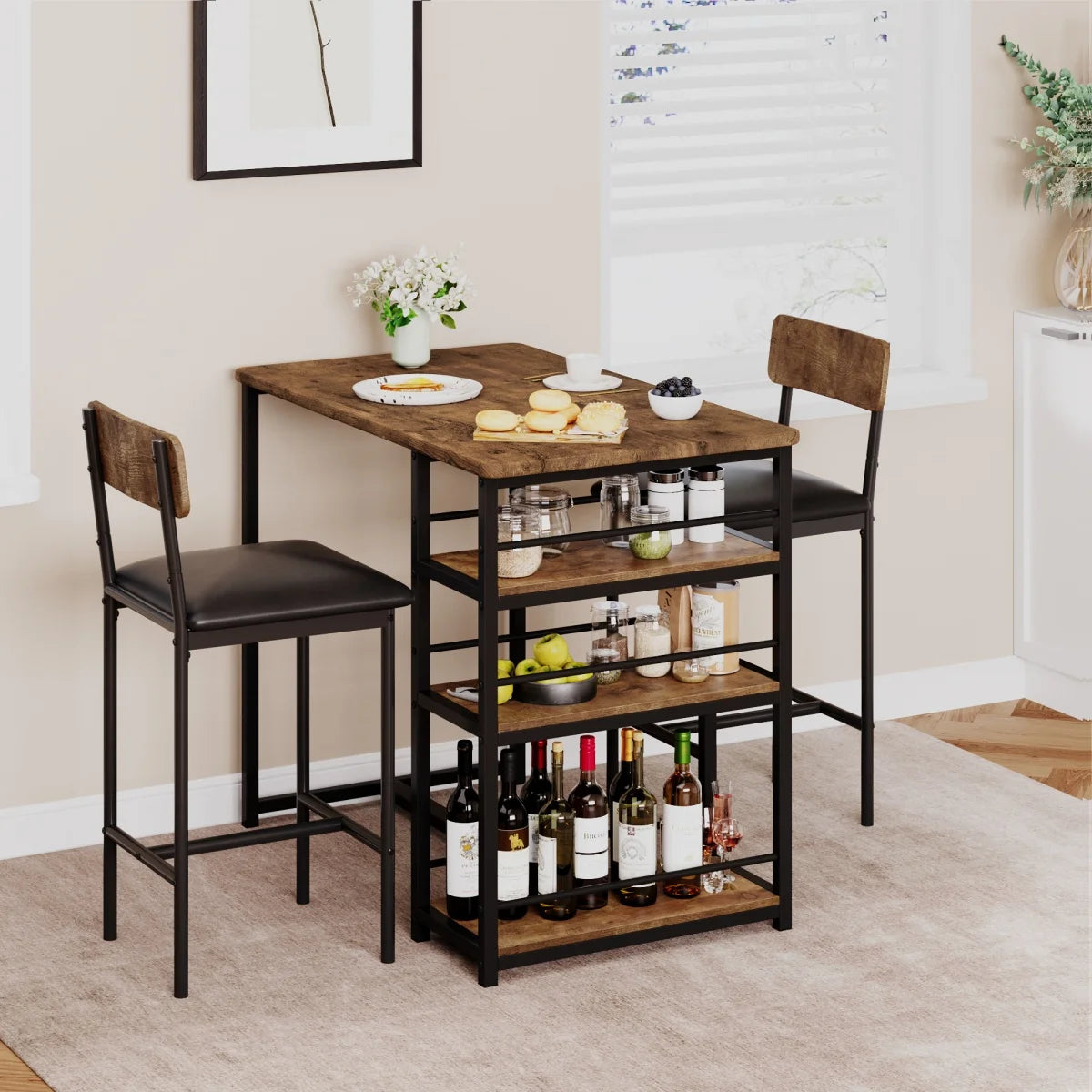 Warm Welcome Decor 2 Person Dining Table Set With Chairs