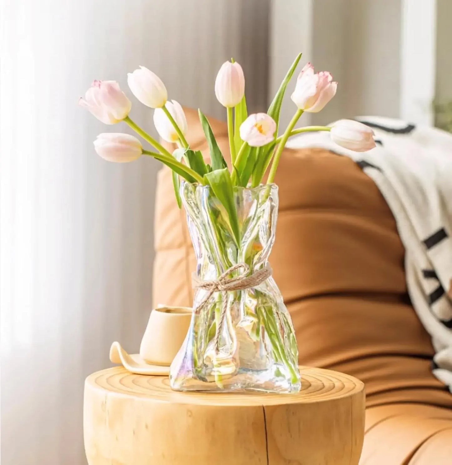 Warm Welcome Decor Irregular Glass Vase Modern Art Deco
