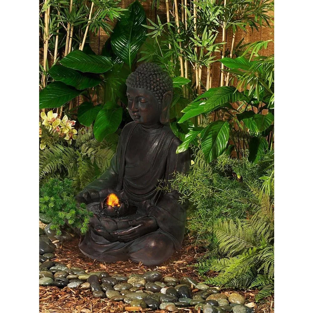Universal Lighting And Decor Meditating Buddha Fountain