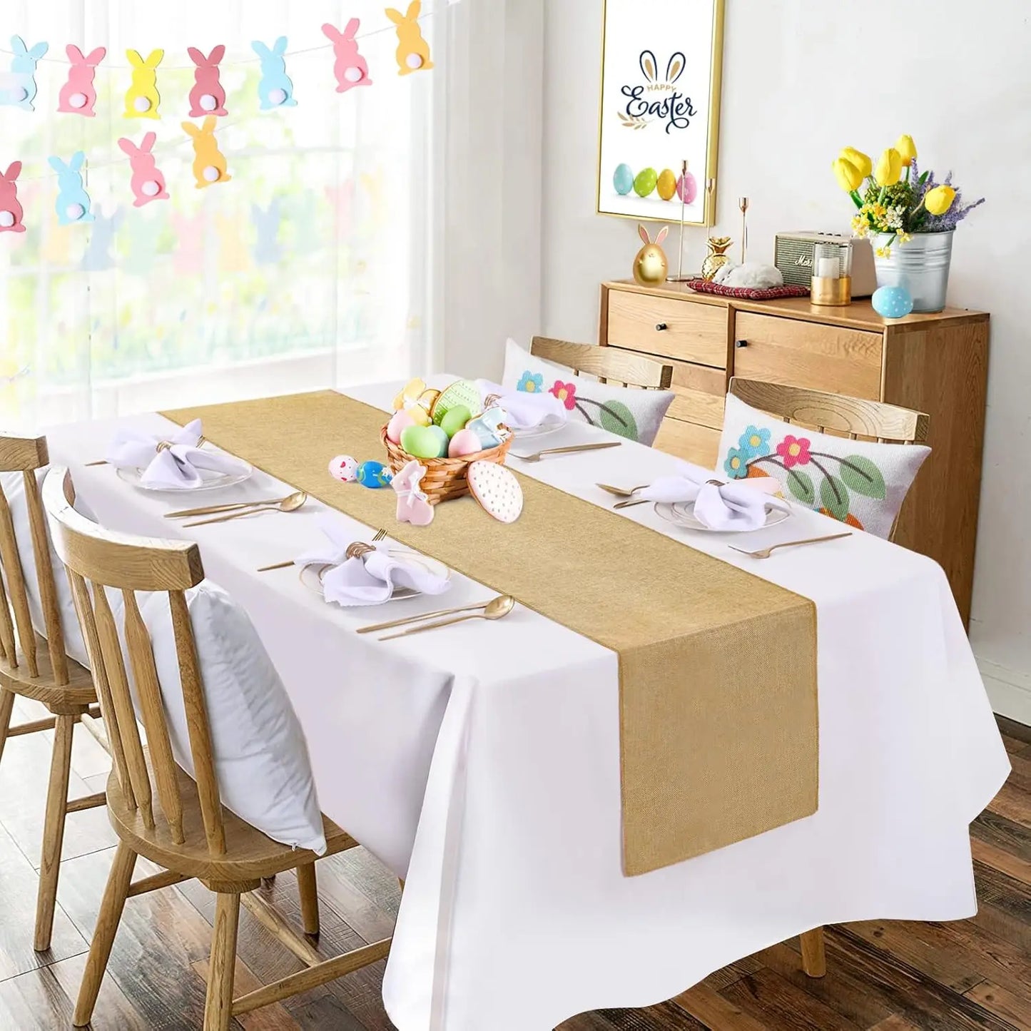 Warm Welcome Decor Burlap Table Runners 36 Pack Set