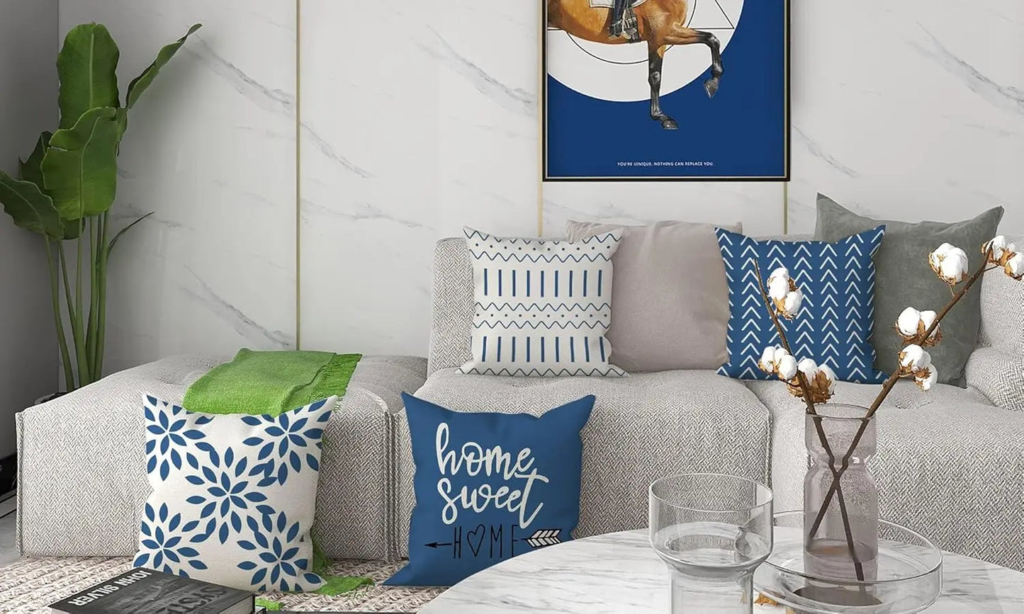 Craft of Weaving Linen Pillow Covers Set for Sofa Decor