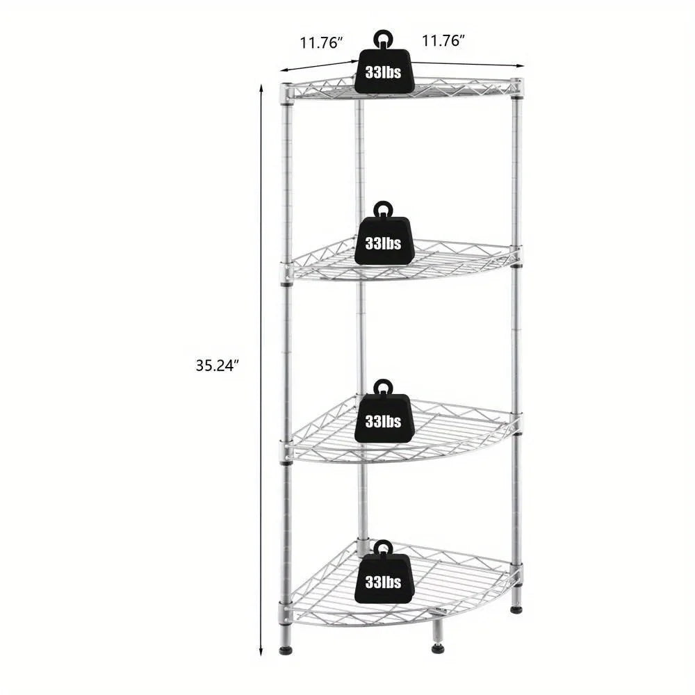 4 Tier Corner Shelf Rack Kitchen Storage Organizer