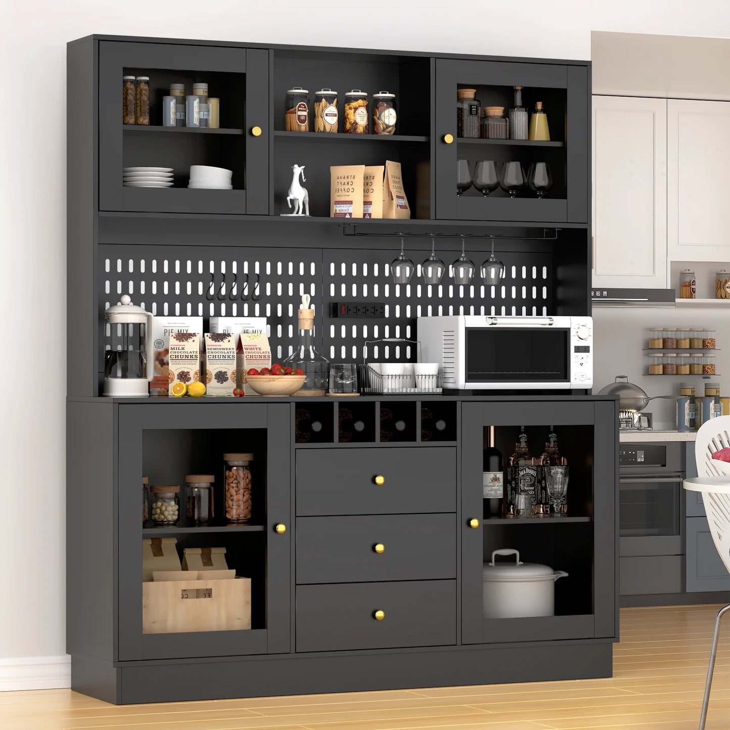 Warm Welcome Decor Pantry Cabinet Freestanding Storage Hutch