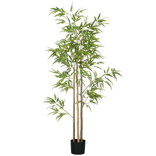 HOMCOM Fake Bamboo Tree Indoor Outdoor Artificial Plant Pot