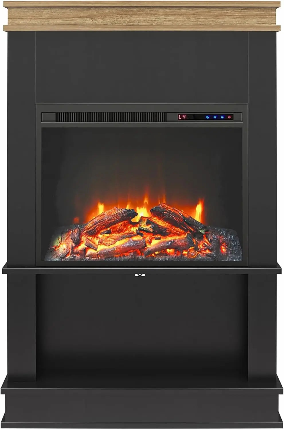 Ameriwood Home Mateo Electric Fireplace with Mantel and Shelf
